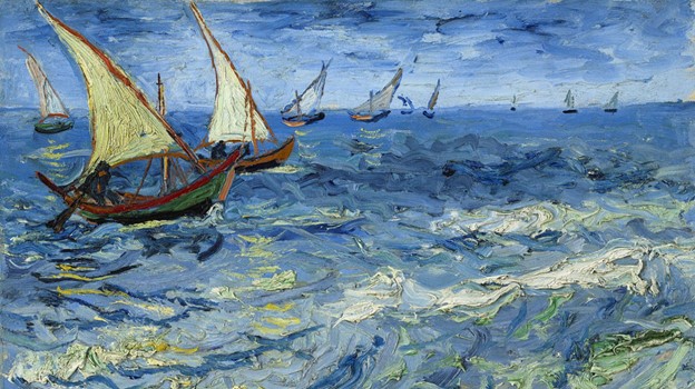 فنسنت فان غوغ، البحر في سانت ماريز، سانت ماريز دي لا مير، ١٩٨٨.