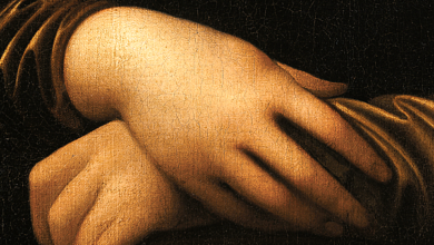 يد الموناليزا من لوحة دافنشي المشهورة